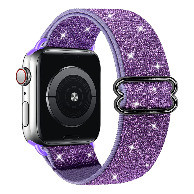 Qimela Cinturino Elastico In Nylon Per Apple Watch | Regolabile 38-44mm | Intrecciato, Traspirante, Morbido | Per Series 6/5/4/3/2/1/SE (Solo Cinturino)