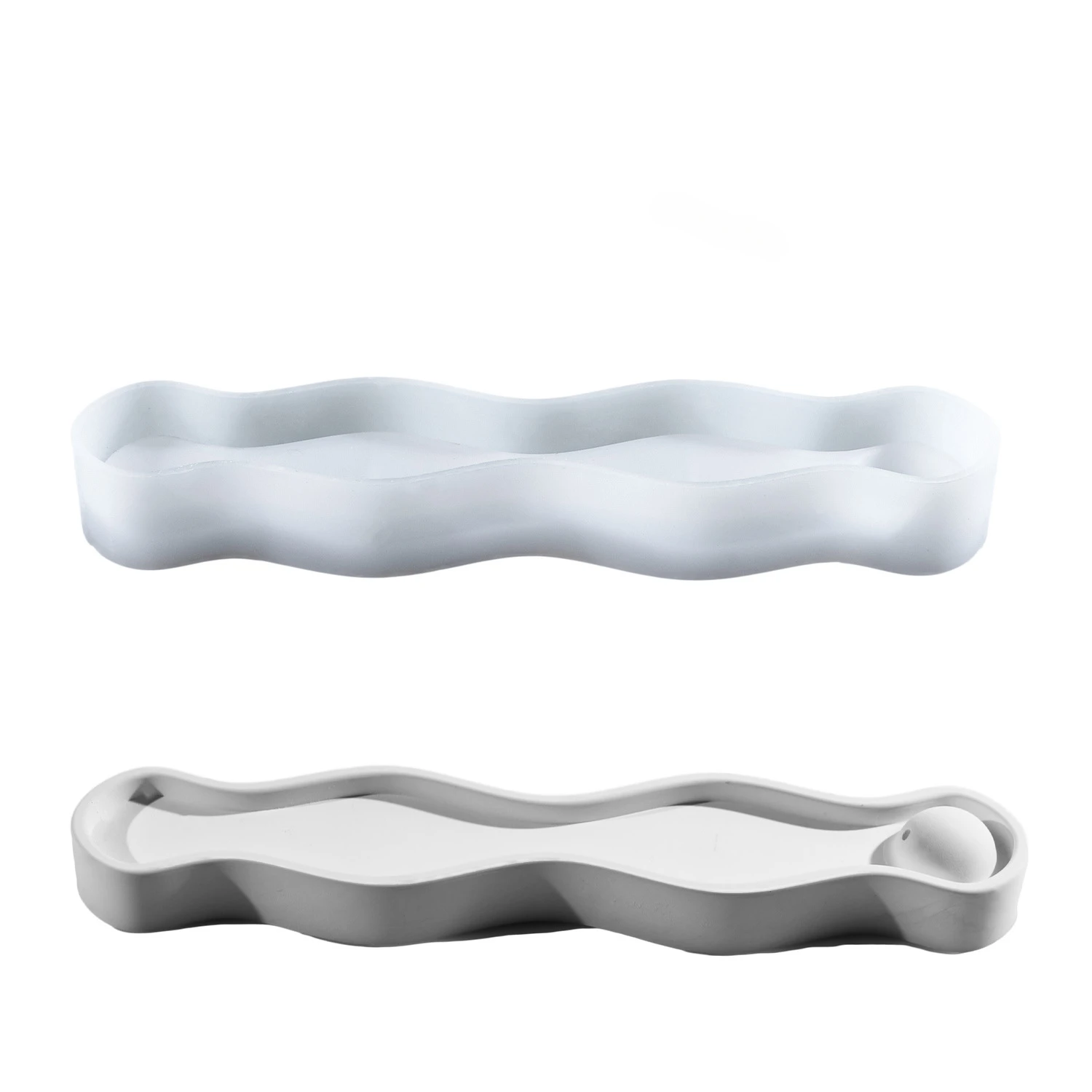 Wave Shape Incense Plate Clay Silicone Molds DIY Decoration Aromatherapy Incense Holder Tray Gypsum Plaster Cement Concrete Mold silicone mold