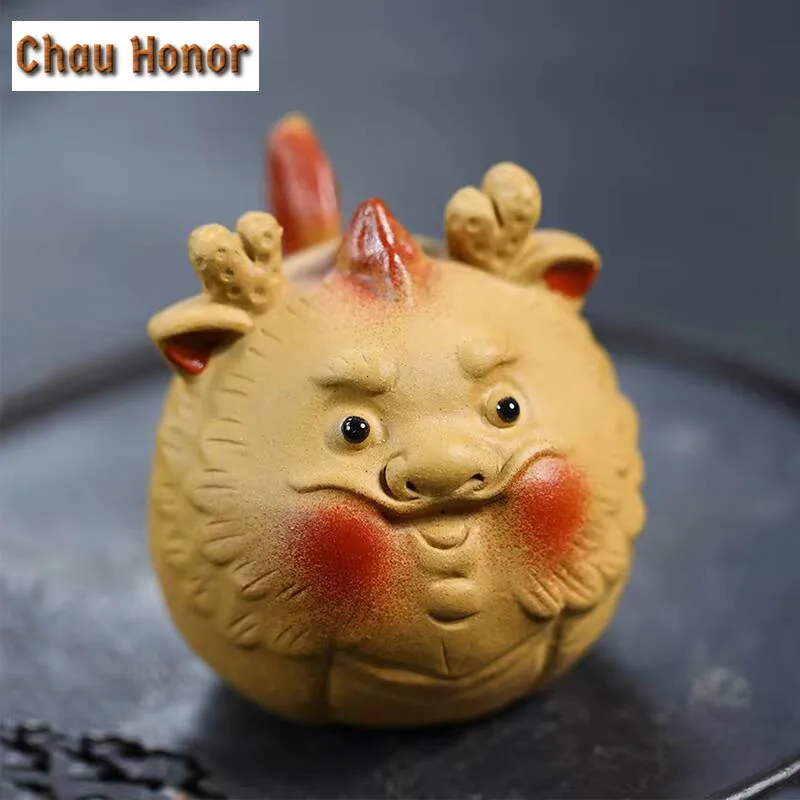 Boutique Fat Dragon Yixing Zisha Tea Pet Antique Te Games Toys Tea Figurine Household Tea Ceremony Tea Statue Cha Supplies Gift