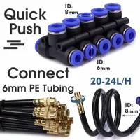 30-5m 1/4" 4/6mm Misting Cooling System 360° Free-bend Adjustable Nozzle Atomizer Sprayer for Outdoor Garden Irrigation Watering 2