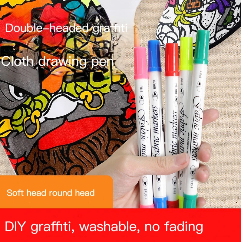 

24Colors Fabric Marker Pen,Permanent T-Shirt Paint Pens,for Decorate T-shirts Bibs Textiles Shoes Handbags Graduation Signatures