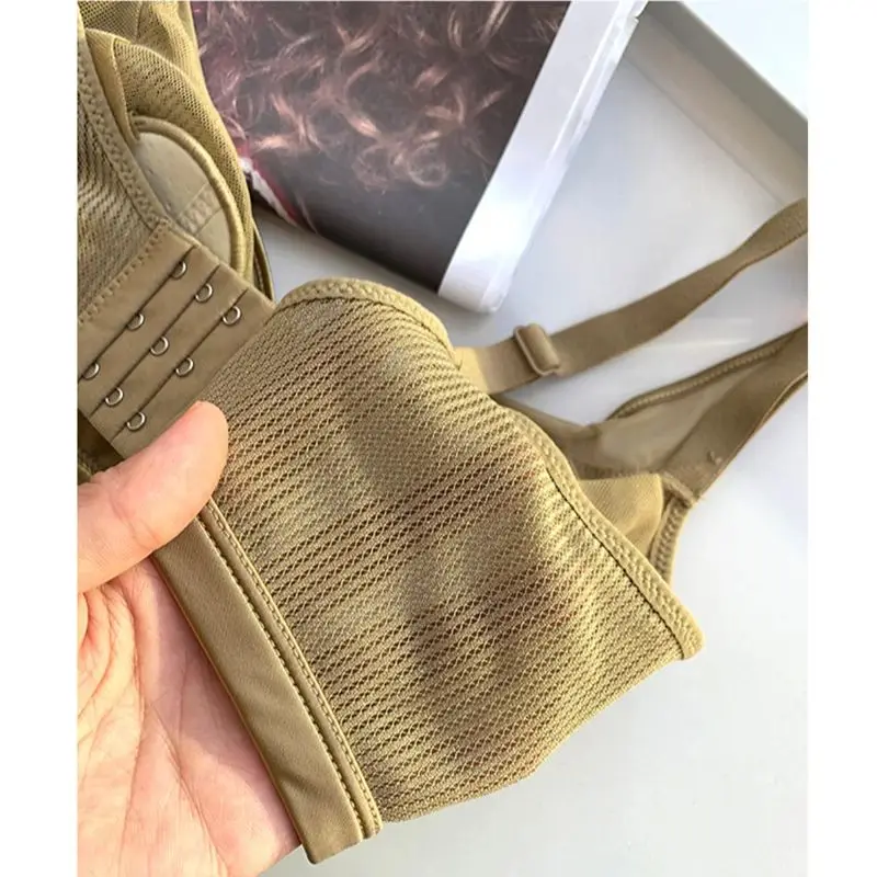 Summer Super Thin Bra Mesh Sexy Push Up Bra No Steel Ring Modal Cotton Rabbit Ear Fixed Cup Plus Size Minimizer Bras For Women sexy bra set