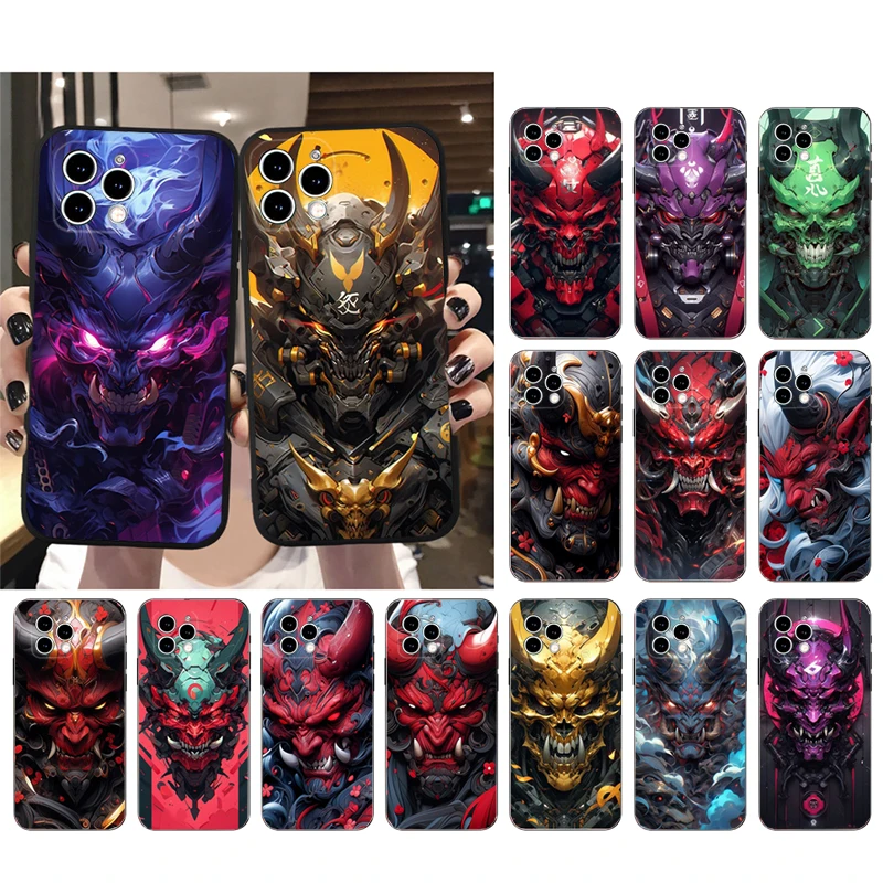 Oni Mask Japan Phone Case Per Iphone 15 14 Pro Max 13 12 11 Pro Max Xsmax Xr 12 13 Mini 14 Plus
