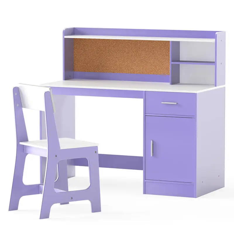 19839-106337.jpg Kids Study Desk and Chair Set Student Table and Chair-Purple