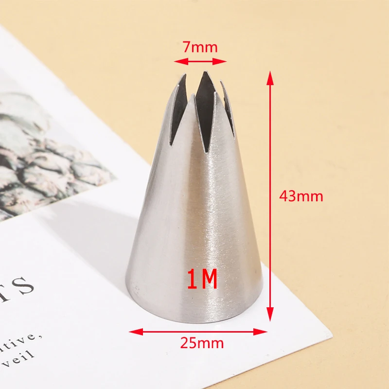 Description Picture 5 of item#1M 2M Open Star Pastry Tip  Piping Tip Nozzle Cake Decorating Tips Writing Tube Icing Nozzle Baking & Pastry Tools Baking Tools