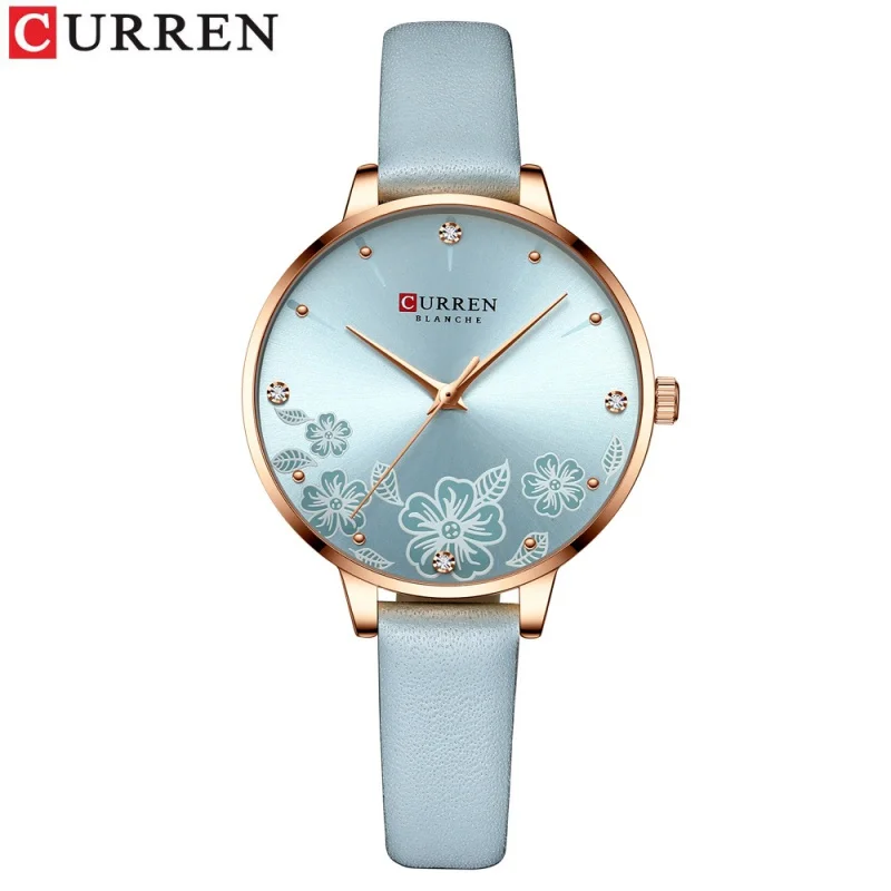 

Curren 9068 Women's Watch Waterproof Quartz Watch Fashion Casual Leather-Belt Watch Foreign Trade Watch