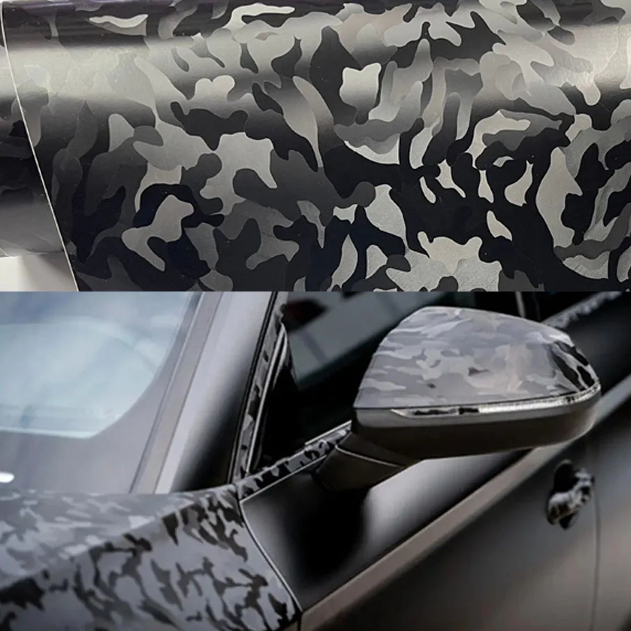 50cm*600cm Premium Ghost Black Carbon Fiber Stealth Adhesive Vinyl Car Wrap Film Roll With Air