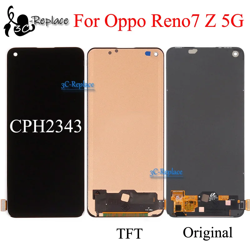 Amoled / TFT Black 6.43 Inch For Oppo Reno7 Z 5G CPH2343 LCD