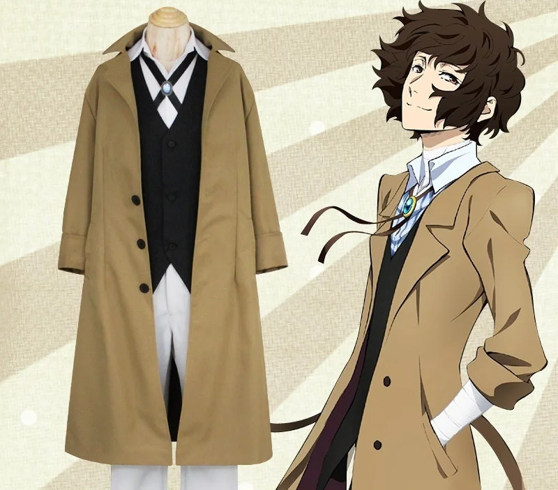 Disfraz de Anime Bungo Stray Dogs para Osamu Dazai, traje de Cosplay, uniforme de la agencia de detectives armada, conjunto