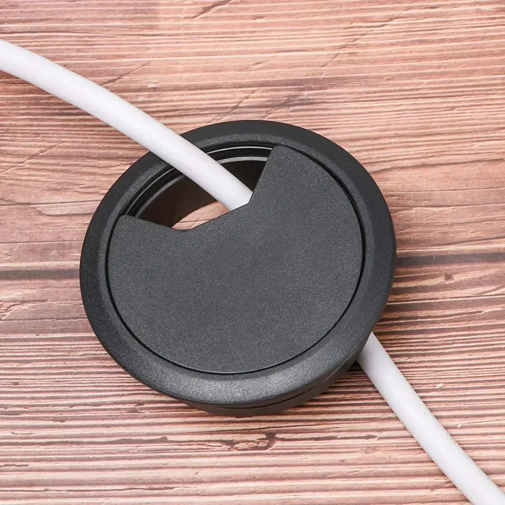 Cable Hole Cover 60/80mm Computer Grommet Desk Table Plastic Cable Hole Cover PC Computer Desk Classic Round Wire Tidy Grommet