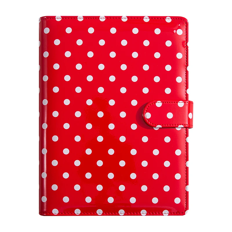 Compact PU Leather Binder Wallet with Magnetic Closure, Refillable 6-Ring Planner Cover