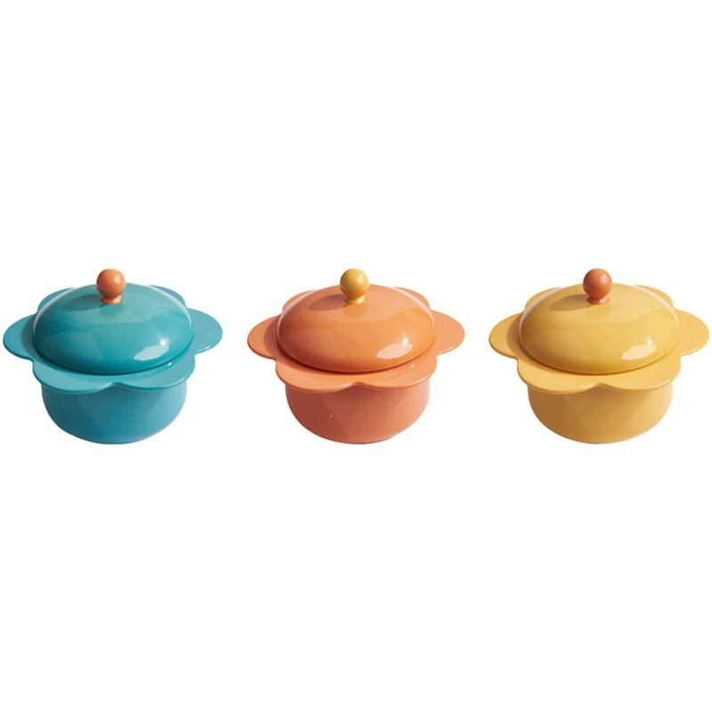 

HOT SALE 3 Pack Lovely Sunflower Shape Food Bowl Capacity Deepened Edge Stainless Steel Noodle Bowl Food Bowl