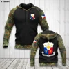 Philippines National Emblem Skull Country Map Flag 3D All Printed Hoodie Man Women Harajuku Zipper Pullover Sweatshirt Jacket 3