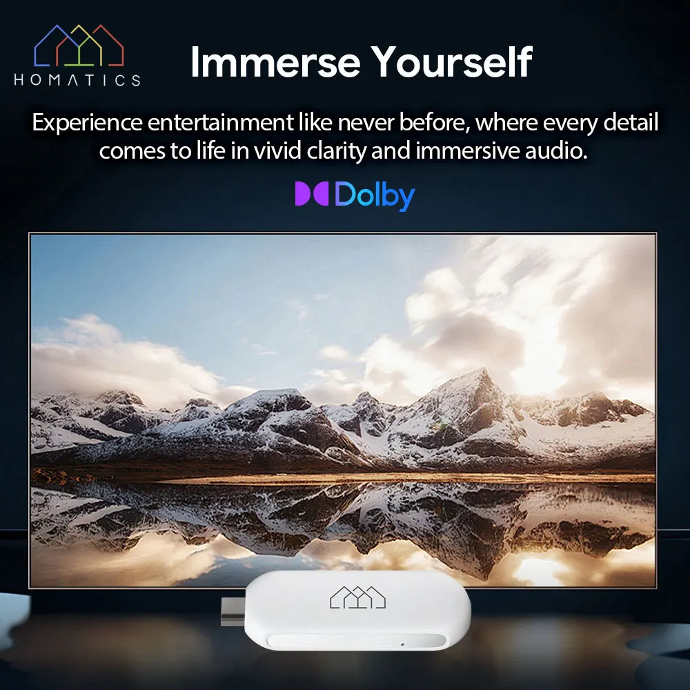 HOMATICS 4K TV Stick Netflix Google Certified 2GB LPDDR4 32G ROM Amlogic S905Y4 Support Dolby Atmos H.265 2T2R Wifi Google box 5