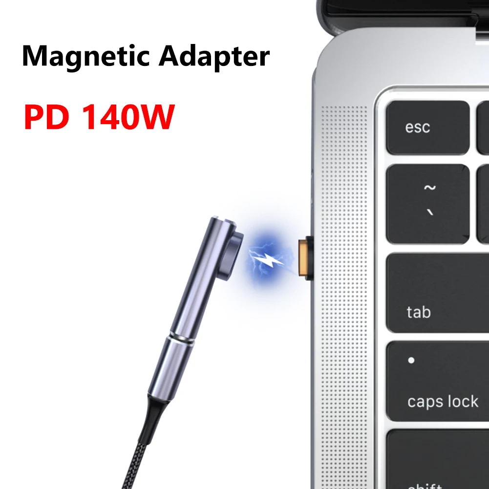 140W 마그네틱 어댑터 USB c에서 c타입, 40Gbps, 맥북, 휴대폰 충전 어댑터용 고속 충전 자석 컨버터 케이블