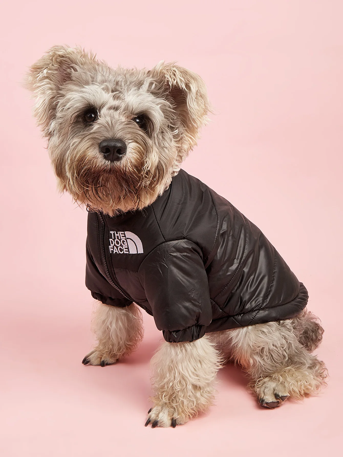 Jaqueta de Frio para Cachorros Acolchoada - The Dog Face - Preto