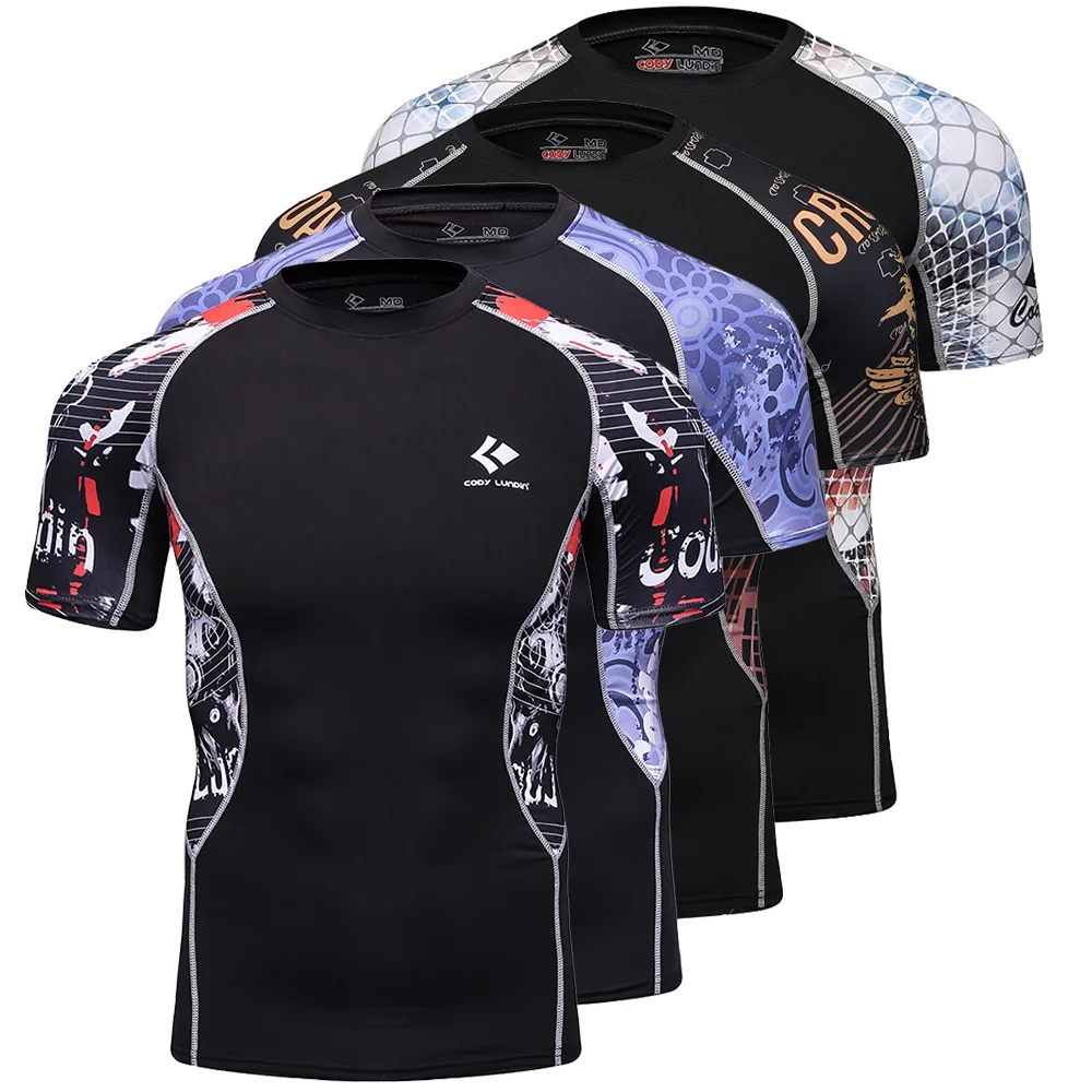 Cody Lundin Rash Guards BJJ T-shirt For Men Rashguard Grappling MMA Jiu Jitsu Shirts No Gi Sport Gym Shirt Boxing Fight Wear
