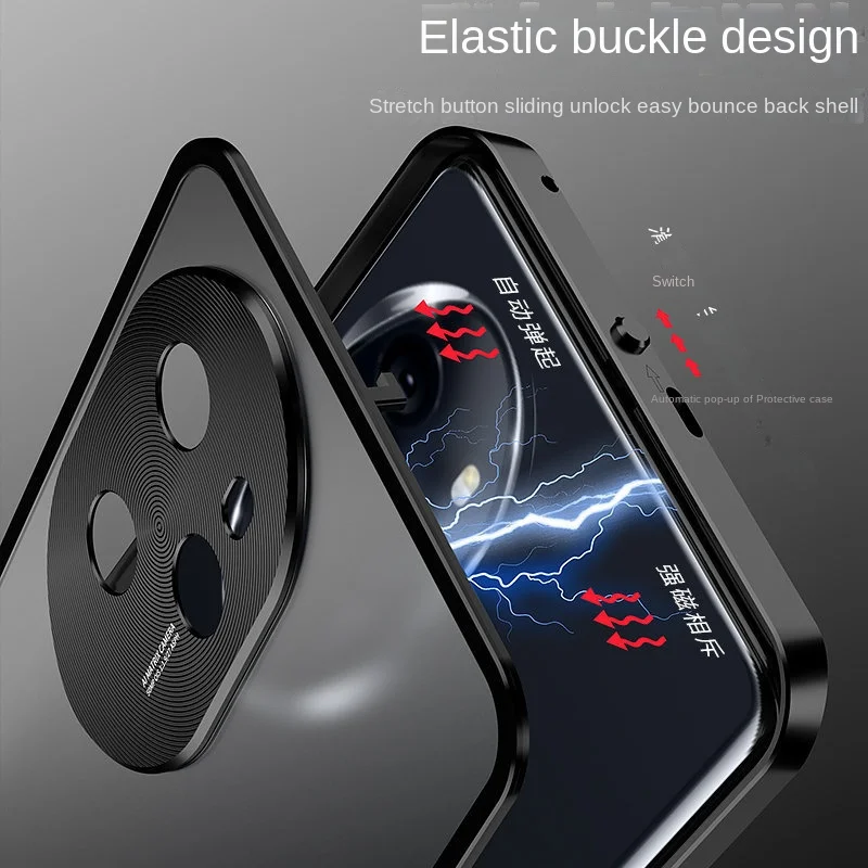 Case for Honor 100 Pro 5G Shockproof Metal Bumper with Clear Matte Hard Back Cover Phone Case for Honor 100 Pro Honor100pro