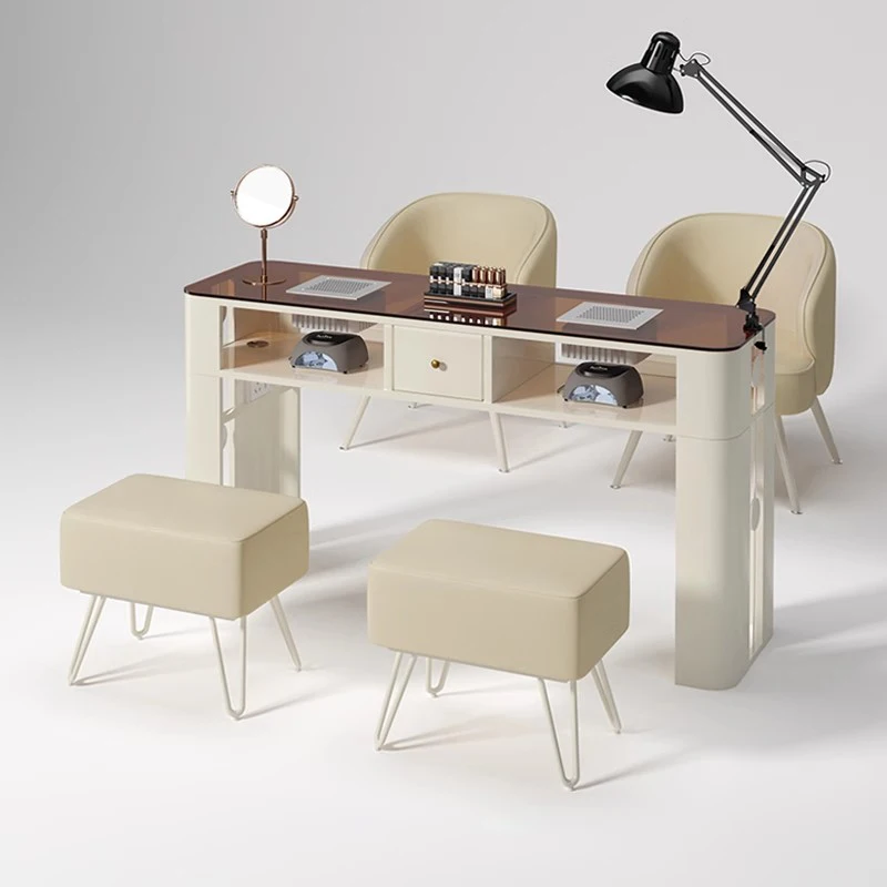 Luxury Professional Manicure Table Prosthetic Designer Nail Tech Table Aesthetic Drawer Mesa manicura Salon Furniture LJ50MT