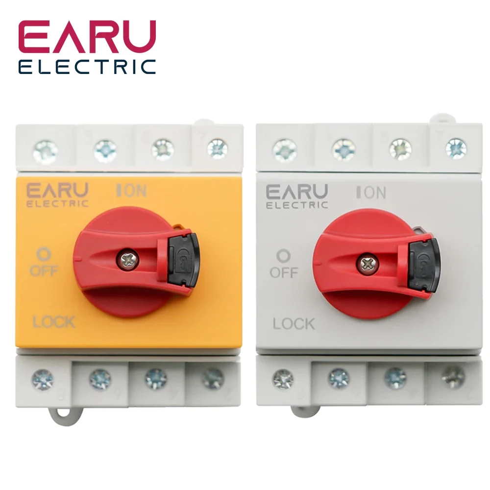 Earu EAPW 32A 1000V DIN Rail Mounted Rotary Handle Disconnector Switch for Solar Distribution Box