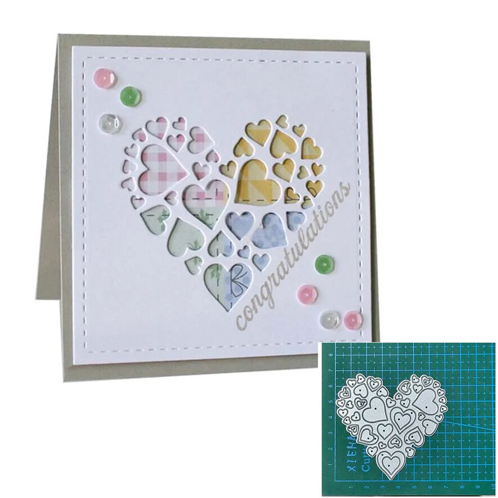 

metal cutting dies cut die mold Love Heart decoration Scrapbook paper craft knife mould blade punch Embossing stencils dies
