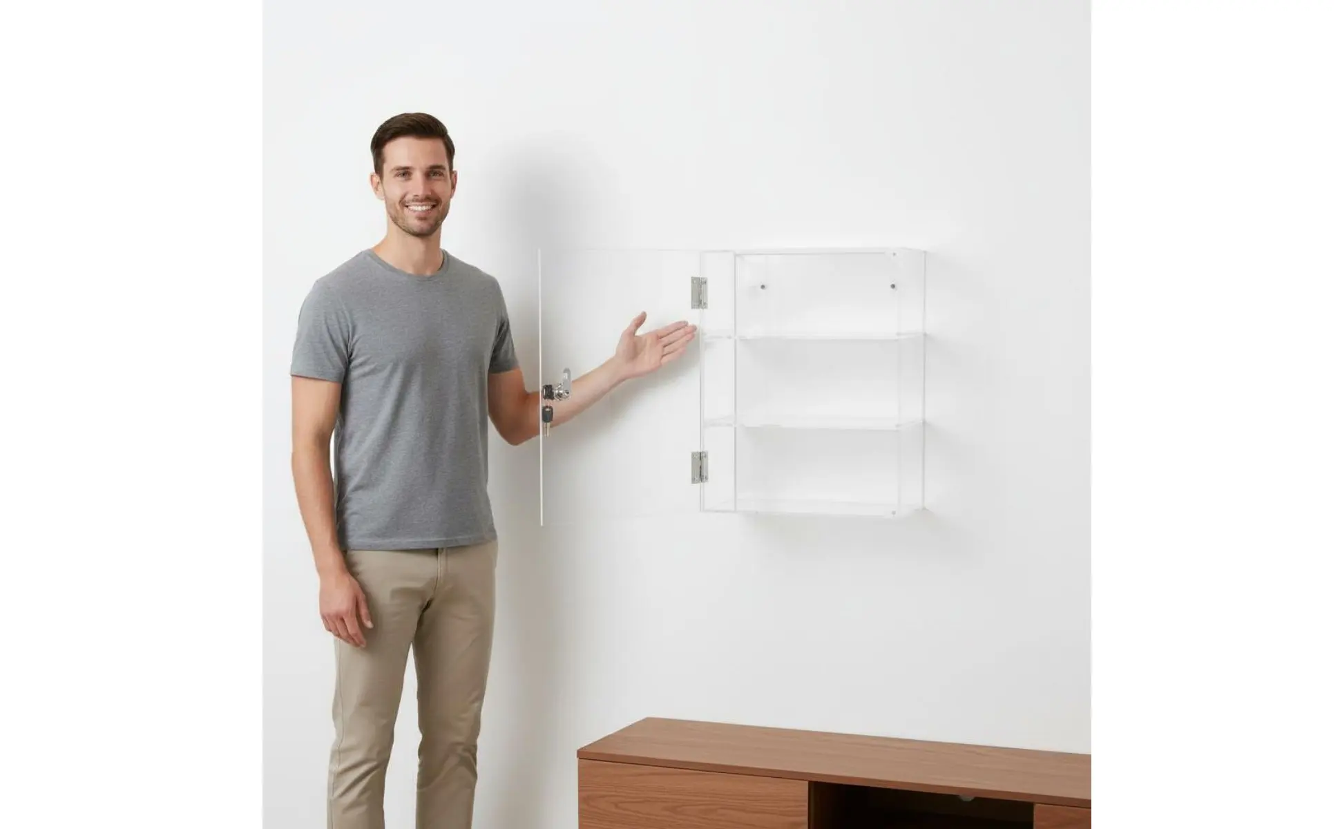 Locking Acrylic Display Case Lockable Clear Display Case 3 Tier Clear Storage Cabinet Removable Shelves for Display Locking Acrylic Display Case Lockable Clear Display Case 3 Tier Clear Storage Cabinet Removable Shelves for Display