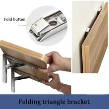 

2PCS Stainless Steel Bracket Folding Shelf Brackets Heavy Duty Collapsible Shelf Bracket for Table Work Space Saving DIY Bracket