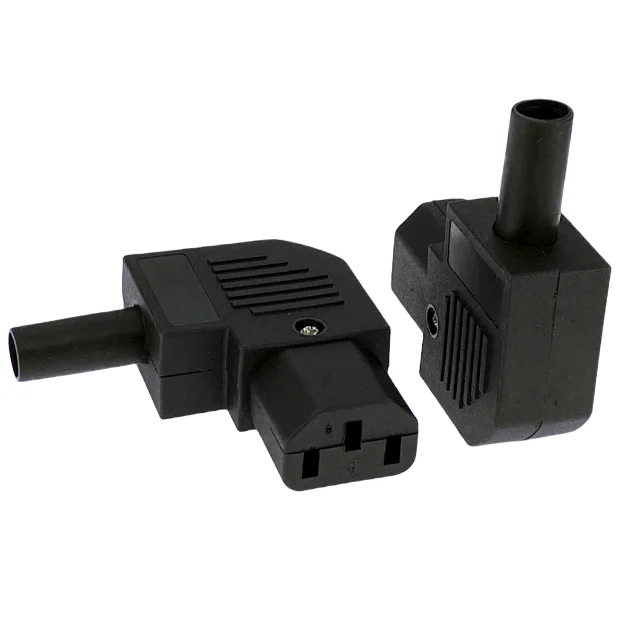 Power Plug IEC320 C13 Left Angle Rewirable Horizontal Connector 125V-250V 10A 1PCS