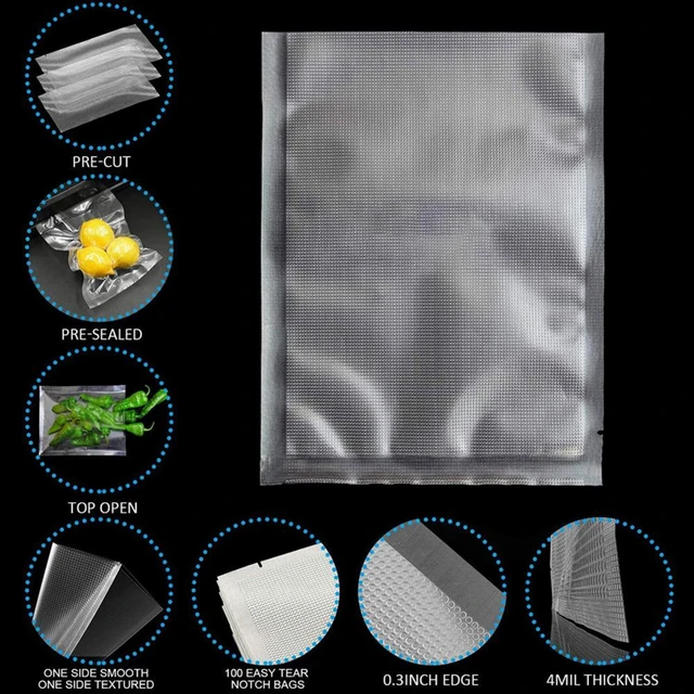 100 Pcs Vacuum Food Packaging Bags Thickened Airtight Food Storage