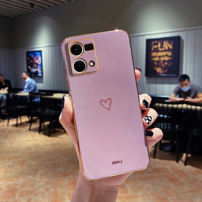thumbnail image 1 of Square Love Heart Phone Case On For Oppo Reno7 Reno8 Reno9 Reno 7 8 9 Pro Plus 8T 4G 5G 5F 2 2Z 2F 3 5 6 6Z 4G 5G Z RenoZ Cover, 1 of 5