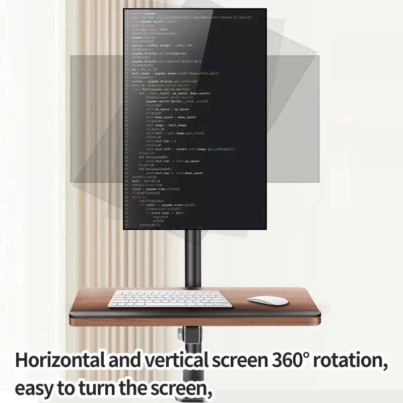 Suporte de Desktop Movimento Completo 360 Graus Aço Monitor Titular 14 27 Braçadeira Base Monitor Montagem Braço Teclado Bandeja Organizador Mesa Xd06 - Imagem 2