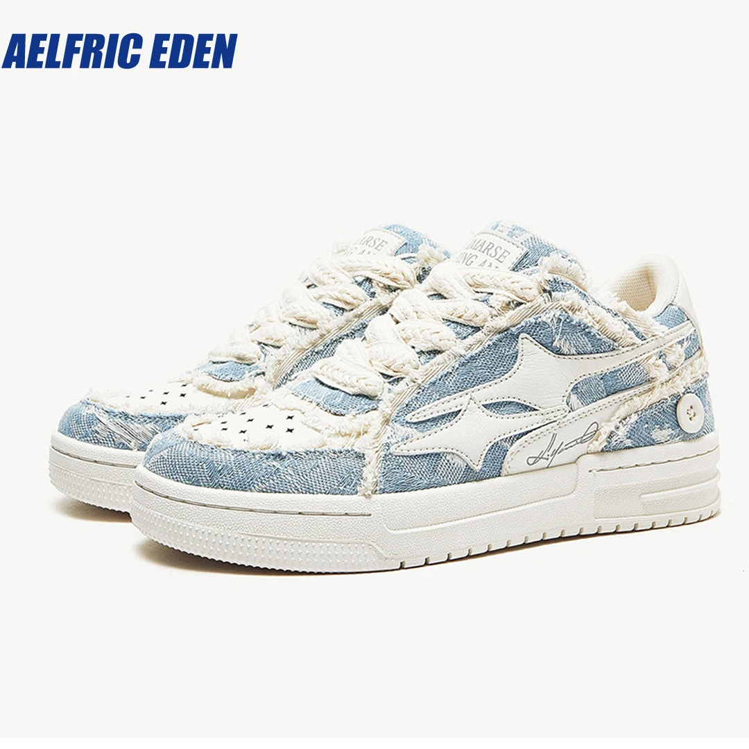 StarryClimb Embroidery Star Raw Edge Skate Shoes Original