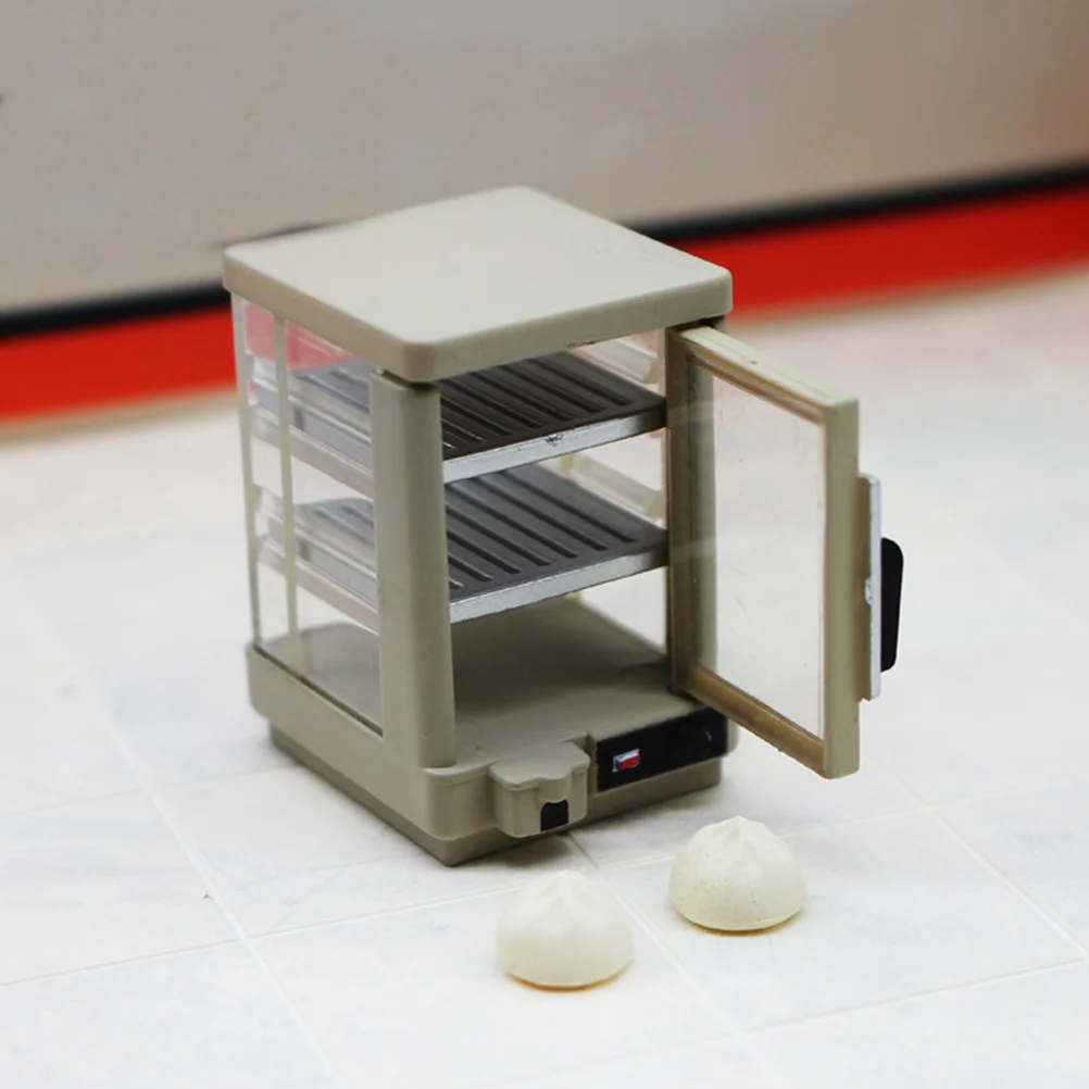 

Mini House Food Insulated Cabinet Bread Display Cabinets Miniature Kitchen Tiny Plastic
