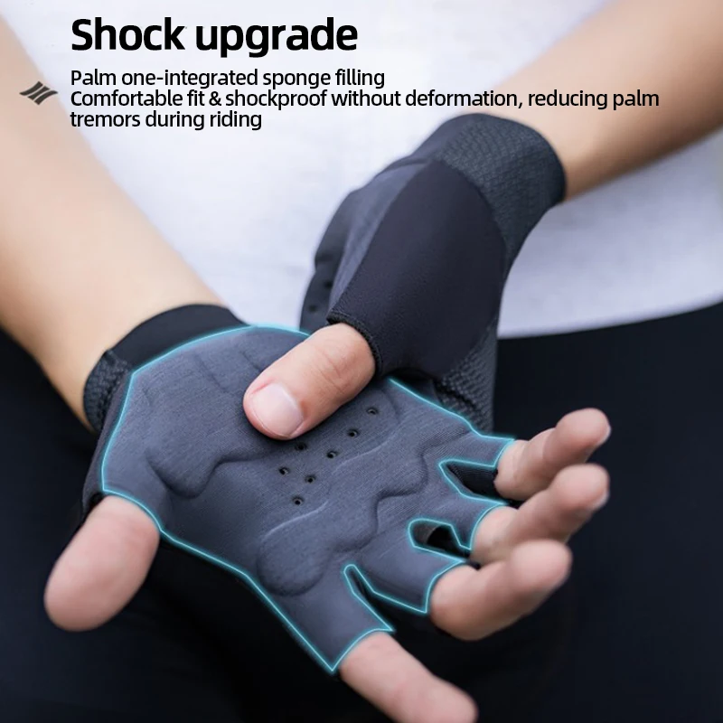 Men's Cycling Glove Porous Breathable Bike Fingerless Gloves High-elastic Cushioning Sports Gloves Bicycle Accessories