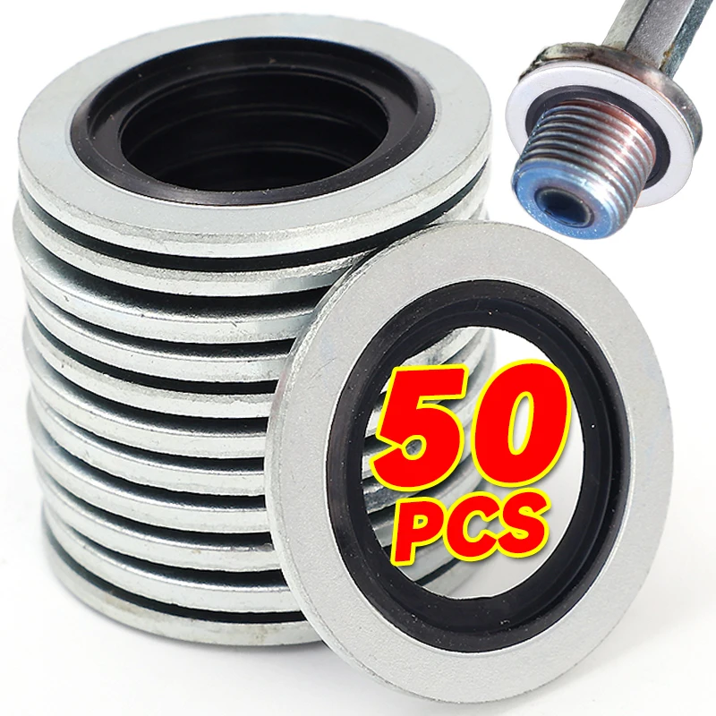 Oil Drain Plug Gasket 10-50PCS Car Oil Pan Oil Drain Plug Sealing Rings M16 Aluminium Alloy Rubber for Renault Clio Duster Espace Fluence Logan