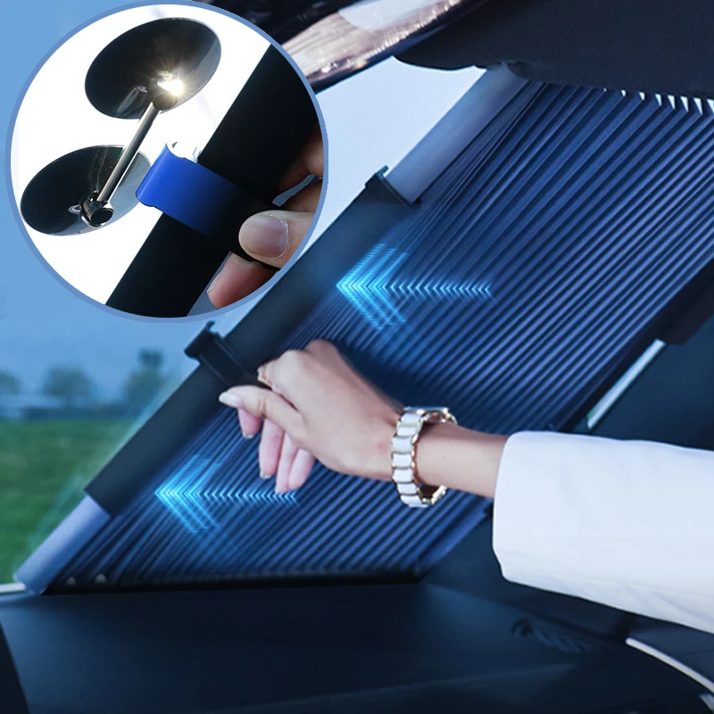 Car Front Window Curtains 6 Suction Cup Windshield Sun Shade For Car Sun Protector Cover Uv