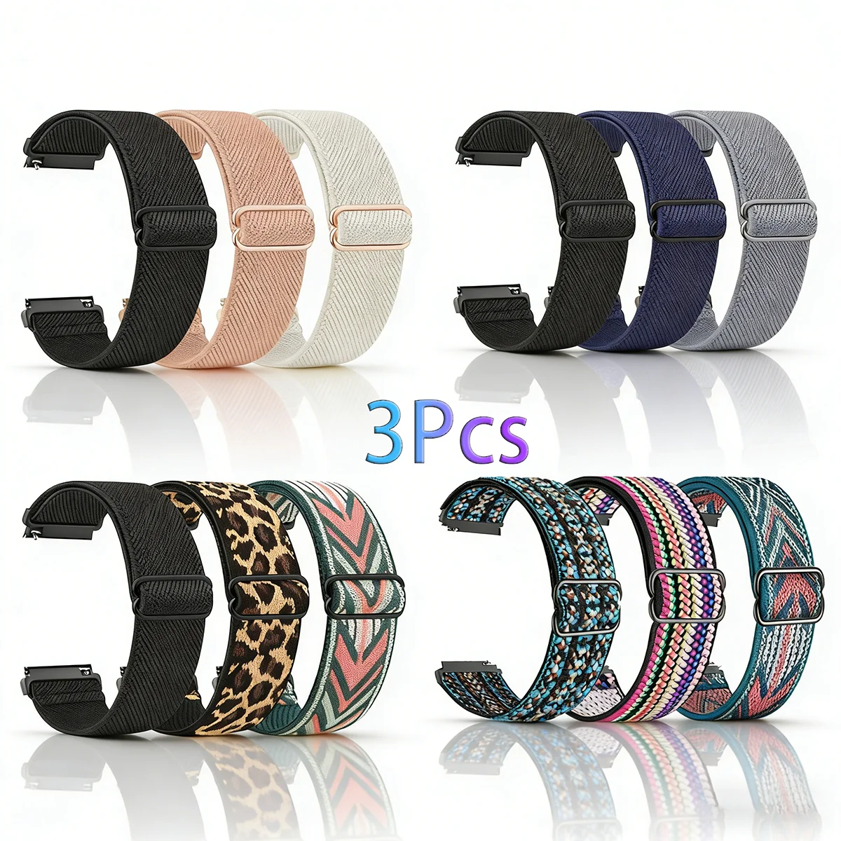 Adjustable Elastic Nylon Sports Band - 18/20/22mm Strap