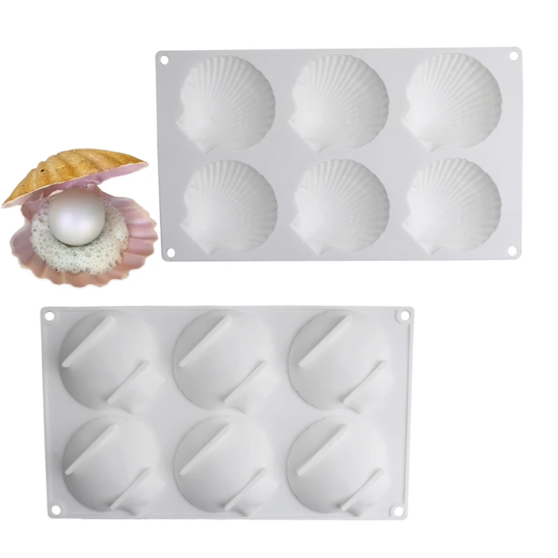 Meibum Marine Theme Cake Silicone Molds Shell Pearl Design Baking