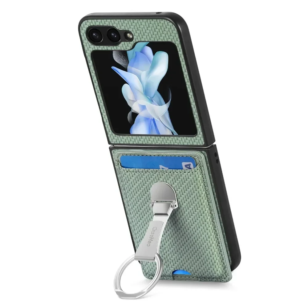 Ring-Kartenhalter-Brieftaschen-Flip-Handyhülle für Samsung Galaxy Z Flip 8 7 6 5 4 3 Flip7 Flip6 Flip5 Flip4 Flip2 5G PU-Leder-Cover – Detail 30
