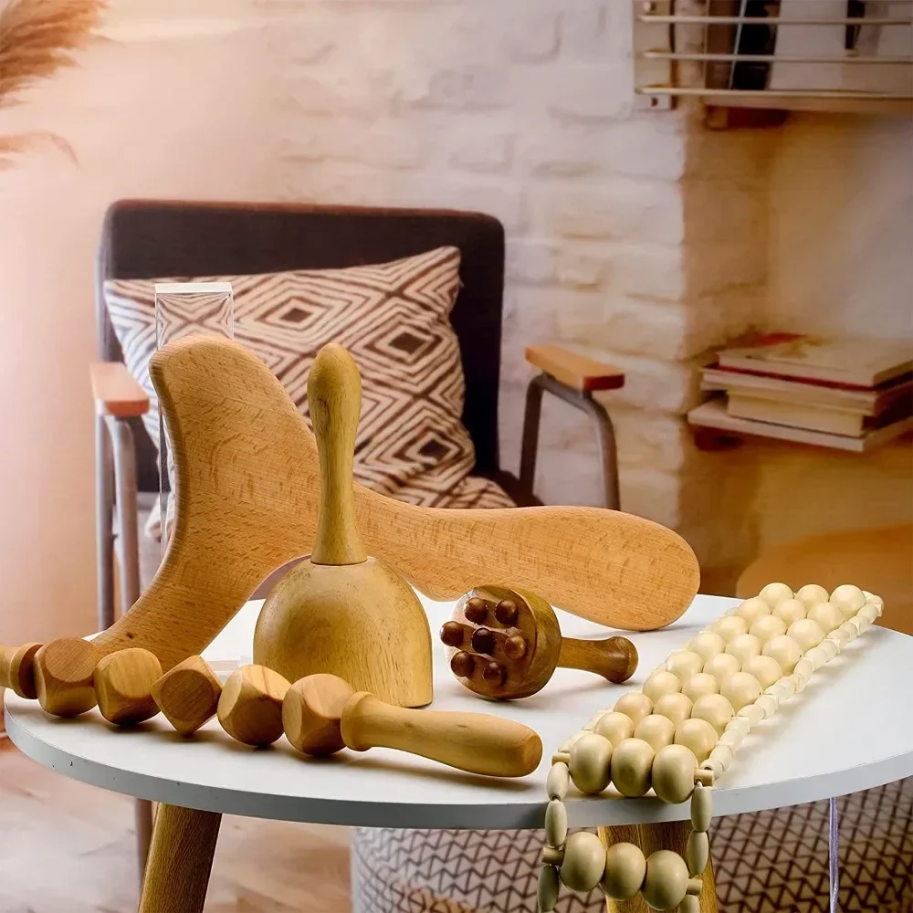 Outils de thérapie par le bois Guasha Outil anti-rouleau portatif pour massage de la cellulite Cube de massage en bois_voghion.com