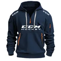 New Autumn Winter Autumn Winter Russia CCM HOCKEY Sports men's Hoodies Sweatshirts multi-pocket zipper loose casual hoodie coat 1