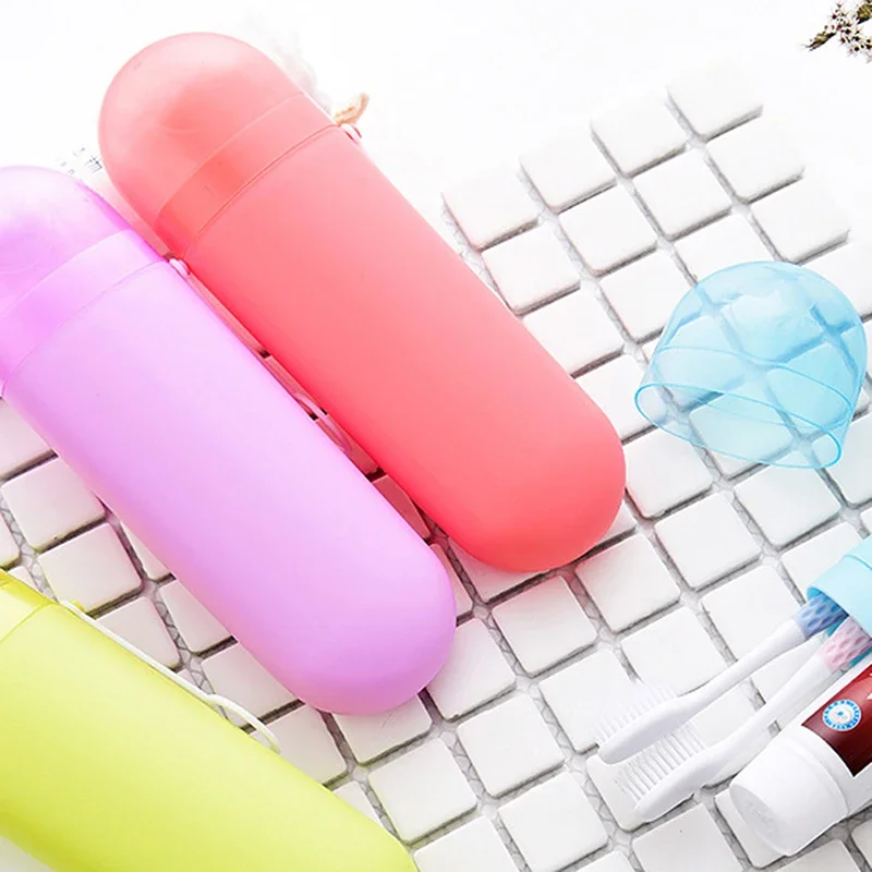 Compact Travel Toothbrush and Toothpaste Holder - Bathroom Storage and Organizer Case