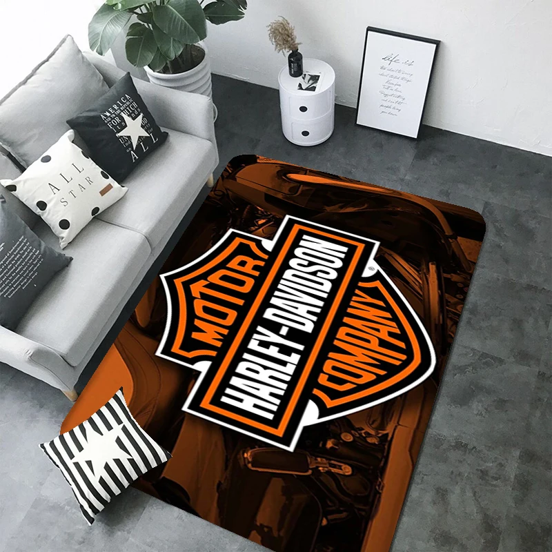 

H-Harley-Davidson Living Room Rug Bathroom Floor Mat Doormat Entrance Door Home Carpets Bedroom Mats Custom Kitchen Carpet Rugs