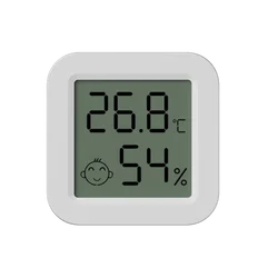 Smart Wireless Temperature and Humidity Sensor with LCD Display and Remote App Control (WHITE)