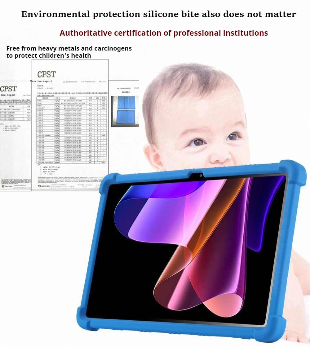 Premium Soft Silicone Full-Body Shockproof Protective Tablet Case with Kickstand - 12.1-Inch