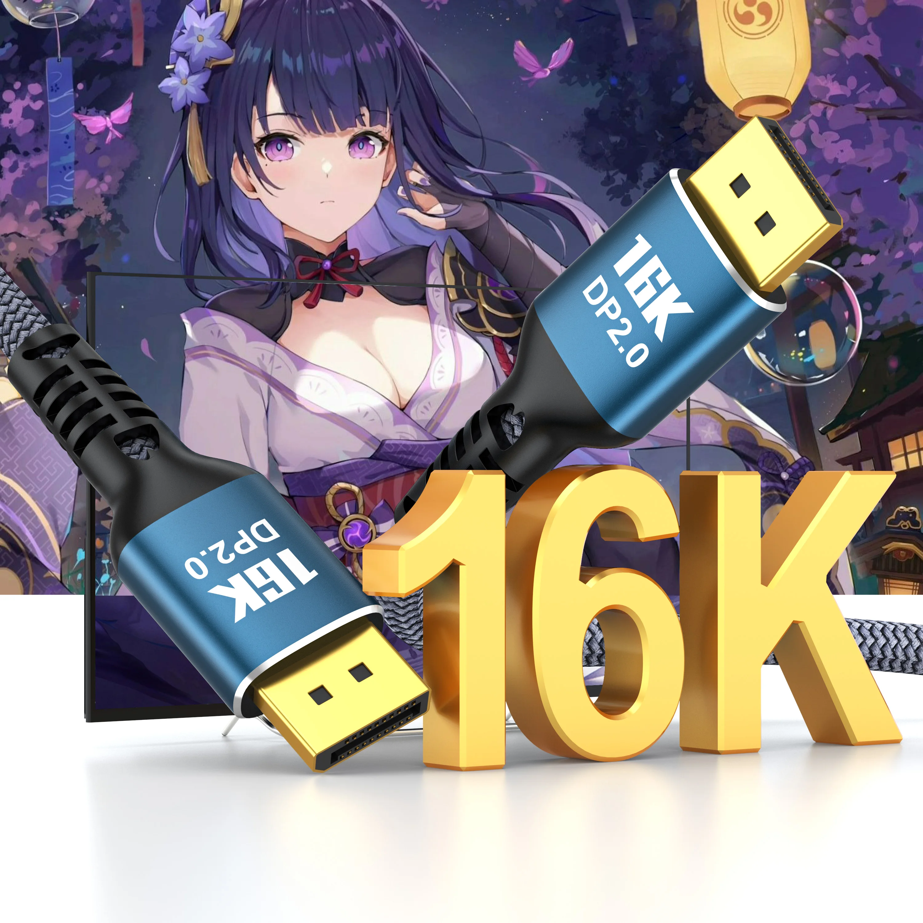 DisplayPort20Cable16K60Hz4K165HzHighSpeed80GbpsDisplayPort