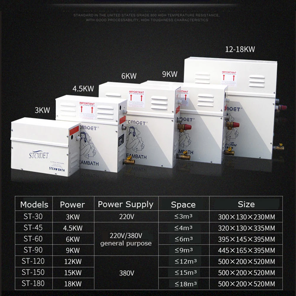 6KW 220V/380V Sauna Machine Steam Bath Generator Home Or Commerce Controller Weight Loss Spa Relaxes Tired Steam Bathroom ST-60 5