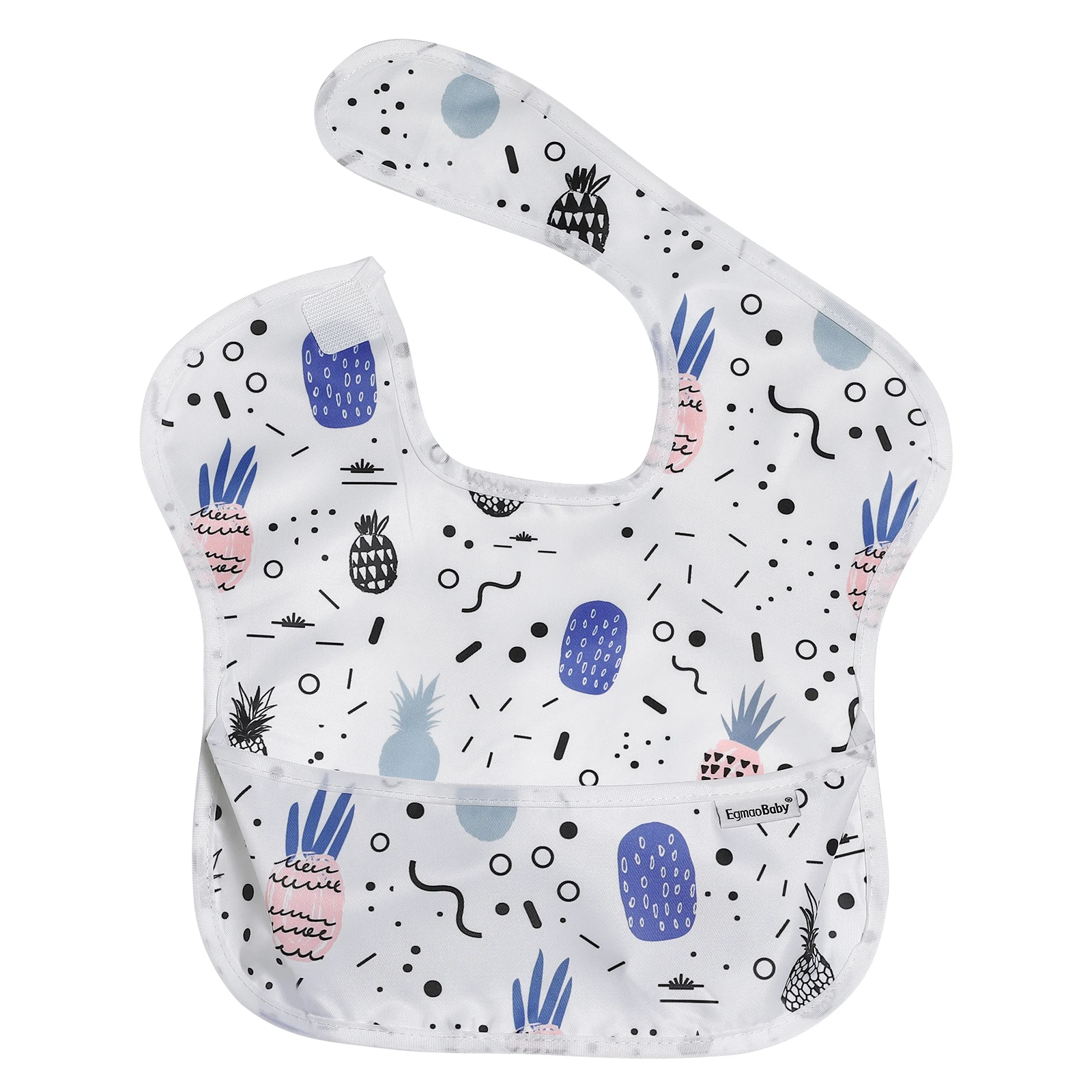 Baby Bibs 100% Polyester TPU Coating Feeding Bibs Washable Baby Bibs with Food Catcher for Baby Girls & Boys Waterproof Bibs baby accessories drawing	 Baby Accessories