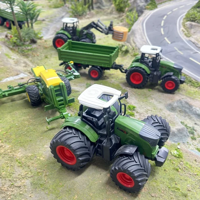 Large Scale Tractor toys DIY Farmer Car Playset Toy Transport Trailer Engineering  Birthday Gifts