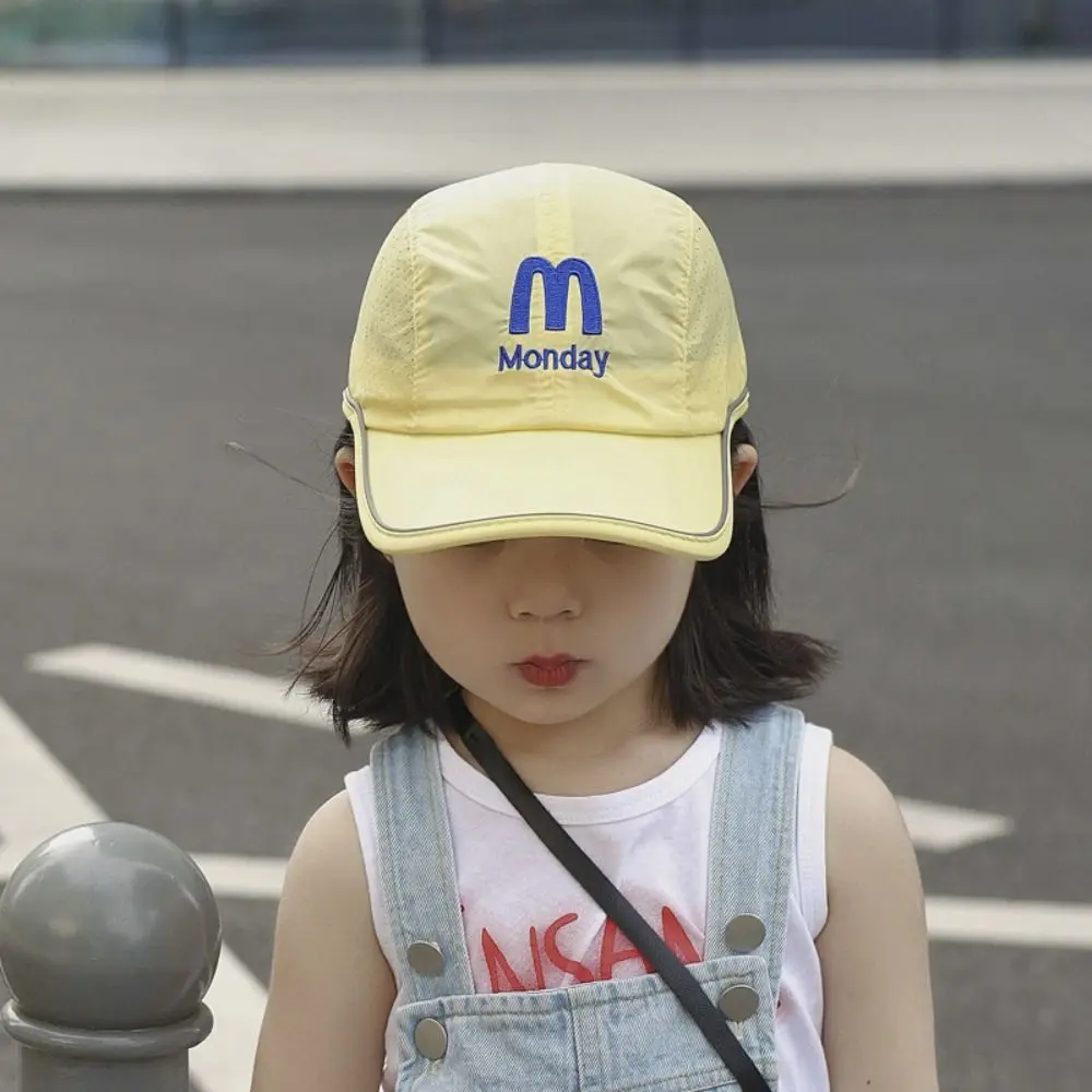 Korean Summer Baby Baseball Cap Breathable Letter Children Peaked Hat Quick Dry Visor Sun Protection Cap Outdoor